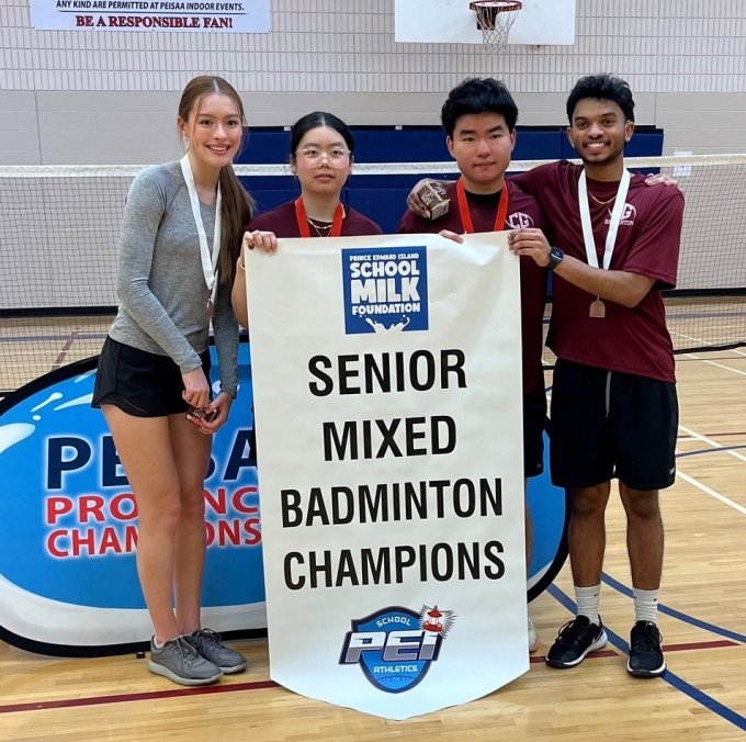 Lily MacVicar and Vineet Nagapuri, Thi Pham and David Dinh from Colonel Gray Provincial Champions Mixed Doubles 